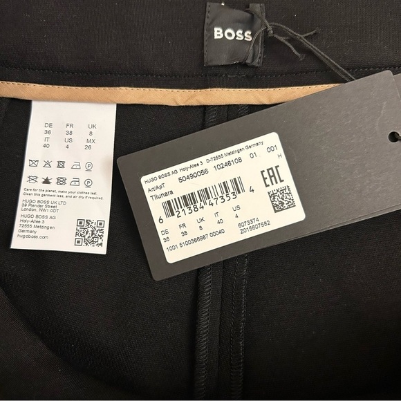BOSS Tilunara Slim Fit Ponte Knit Pants in Black Size 4 - Picture 9 of 10